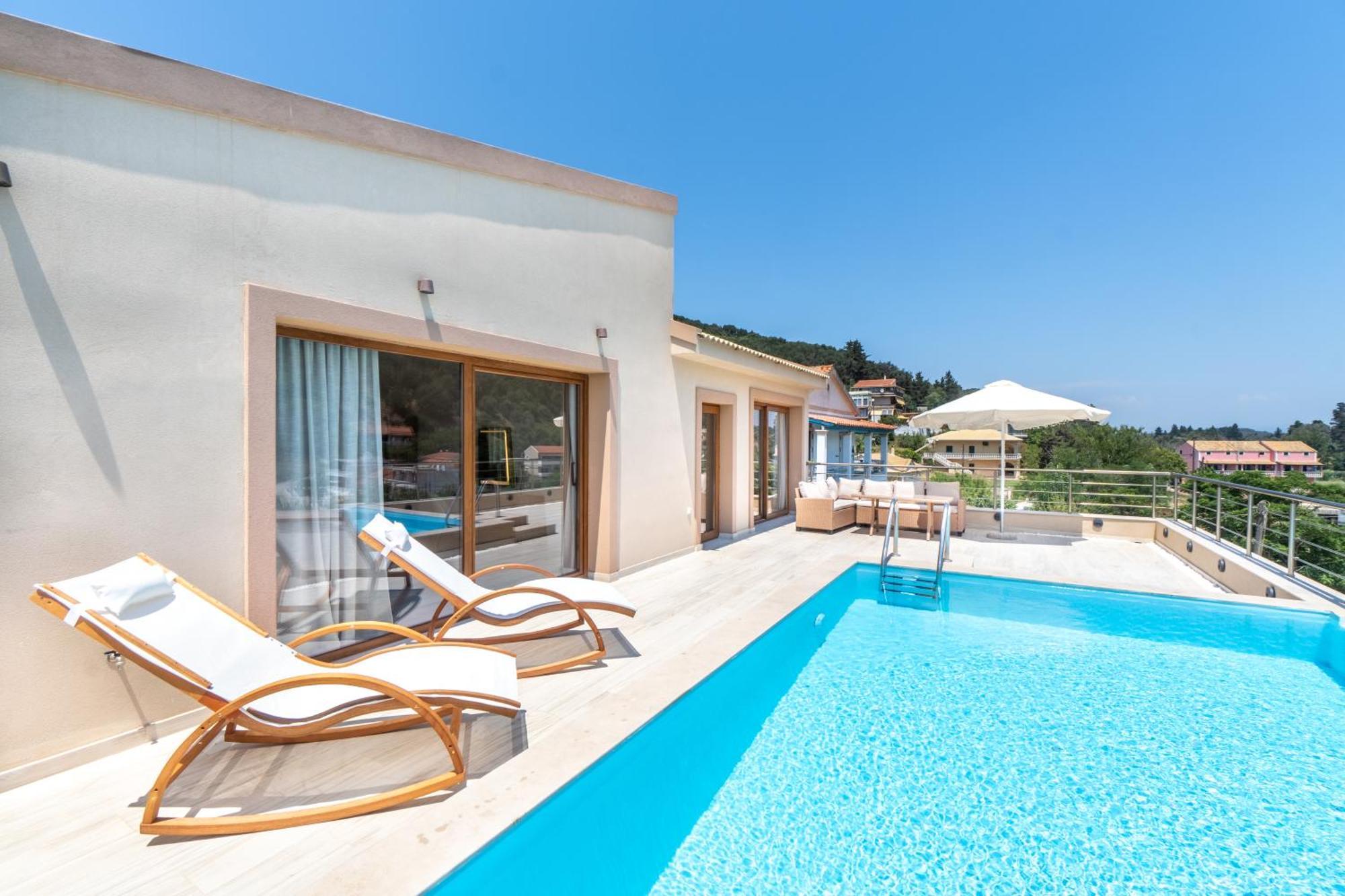 Villa Vasillis-Heated Swimming Pool With Infinity View Vitalades Exterior photo